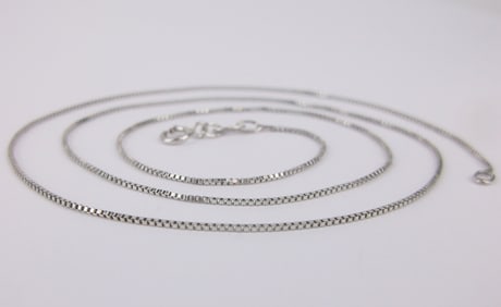 Mint Vintage Sterling Silver Box Chain Necklace 18.5"