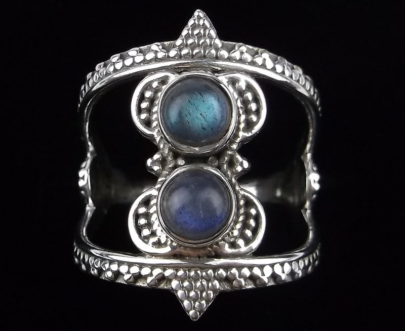 New Bali Sterling Silver Labradorite Ring Size 7.5 (1 of 3)