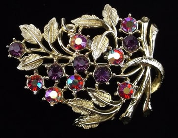 New Vintage 1950s Coro Craft Pegasus Rhinestone Brooch