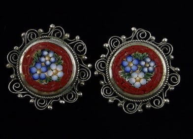 Stunning Vintage 1950s Mosaic Earrings