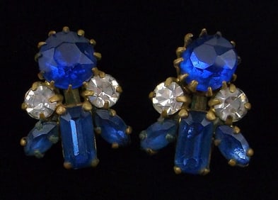 Stunning Vintage 1930s Germany Rhinestone Earrings