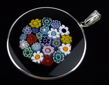 New Sterling Silver Mosaic Pendant