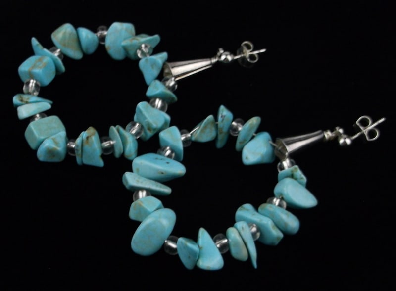 Big Mint Sterling Silver Turquoise Drop Earrings (1 of 3)