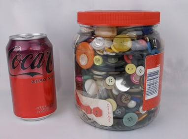 Large Jar Full of Antique and Vintage Buttons