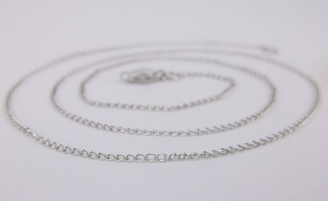 New Vintage 1960s Sterling Silver Chain Necklace 16"
