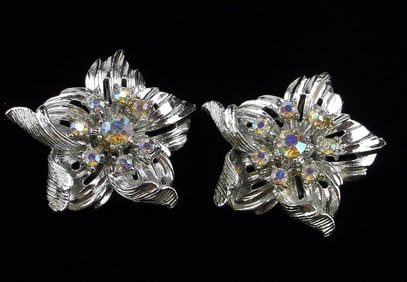 Stunning Vintage 1960s Coro Craft Rhinestone Earrings