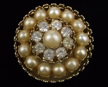 Stunning Vintage 1960s Coro Craft Rhinestone Brooch
