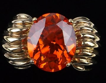 Mint Vint Gold Over Sterling Silver 5ct Ornate Tourmaline Ring 7