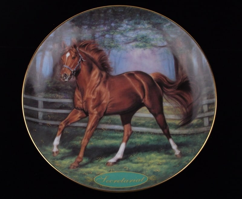 Mint Vint Danbury Mint Secretariat KY Derby Porcelain Plate: Mint Condition, In Like New Condition, Perfect