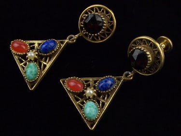 Mint Vintage 1960s Egyptian Revival Earrings