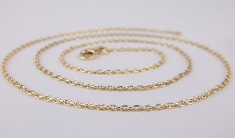 New Gold Over Sterling Silver Chain Necklace 18"