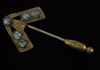 Beautiful Vintage 1880s Victorian Rhinestone Arrow Pin Nouveau