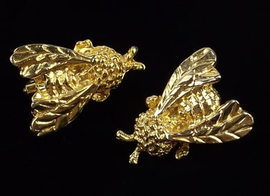 2 New Vintage 1960s Bee Insect Brooch Lot