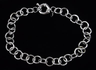 Mint Vintage Sterling Silver Chain Bracelet 7.5"