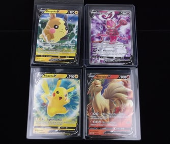 4 Pokemon Ultra Rare V Full Art Card Lot Pikachu Ninetales