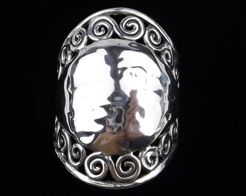 Mint Vintage Israel Sterling Silver Dome Style Ring 7
