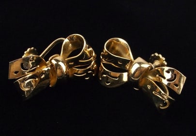 New Vintage 1960s Coro Craft Bow Earrings
