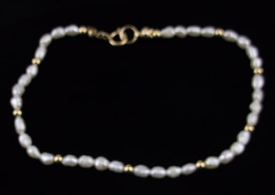 New Vintage 14kt GF Pearl Bracelet 8"