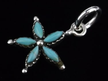 Mint Vintage Sterling Silver Turquoise Star Pendant