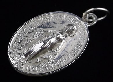 Mint Vintage Catholic Sterling Silver Mary Pendant