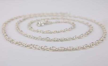 Mint Vint Sterling Silver Helix Rope Chain Necklace 18"