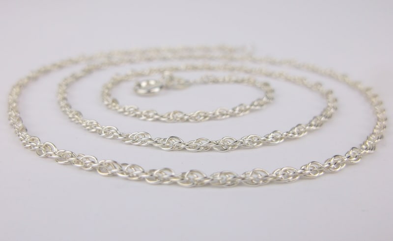 Mint Vint Sterling Silver Helix Rope Chain Necklace 18" (1 of 2)