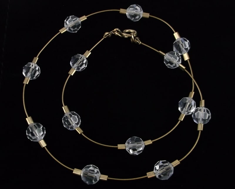 Mint Vintage 14kt GF Crystal Necklace 17": Mint Condition, In Like New Condition, Perfect