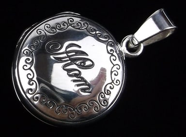 Mint Vintage Sterling Silver Mom Locket Pendant