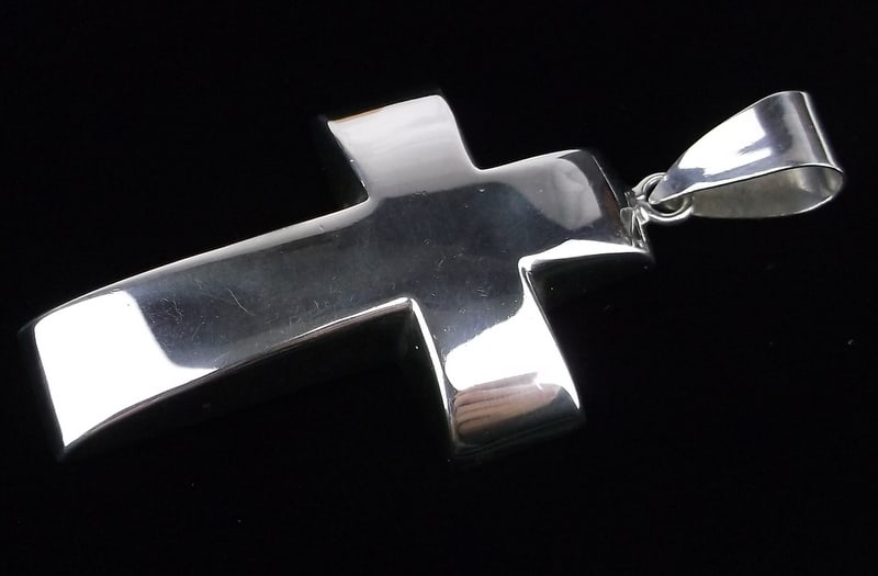 Big Mint Vintage Sterling Silver Cross Pendant (1 of 3)