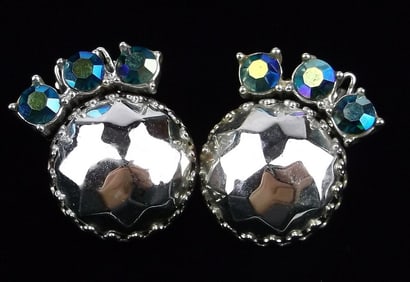 Mint Vintage 1960s Rhinestone Earrings