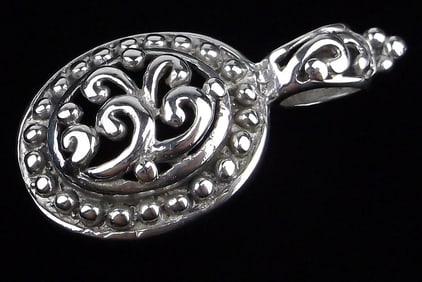 Mint Vintage Sterling Silver Design Pendant
