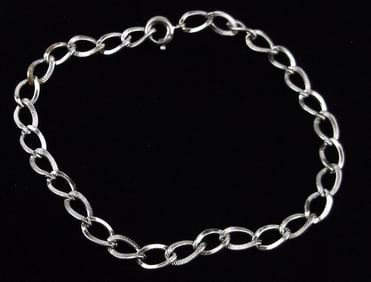 Stunning Vintage 1950s Sterling Silver Chain Bracelet 7"