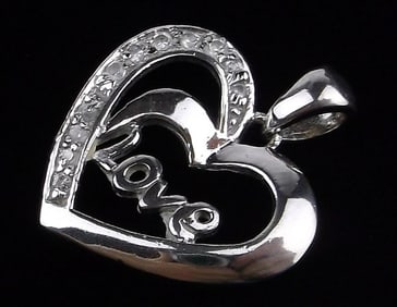 Mint Vintage Sterling Silver Love Heart Pendant