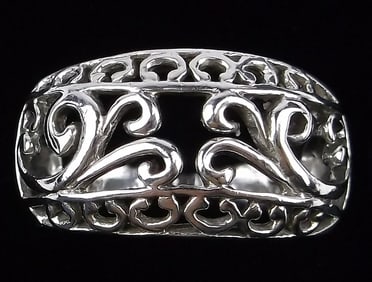 Mint Vintage Ornate Sterling Silver Ivy Design Ring 7
