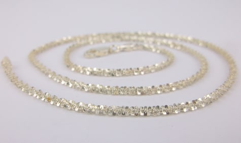 Mint Vintage Italian Sterling Silver Chain Necklace 16"