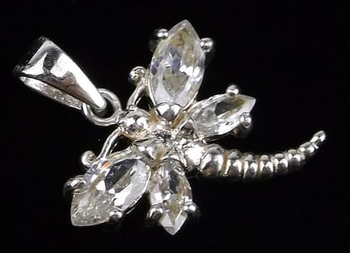 Gorgeous Vintage Sterling Silver Dragonfly Pendant