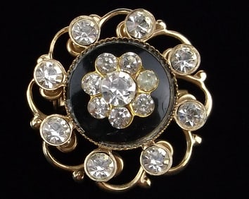 Mint Vintage 1960s Rhinestone Brooch