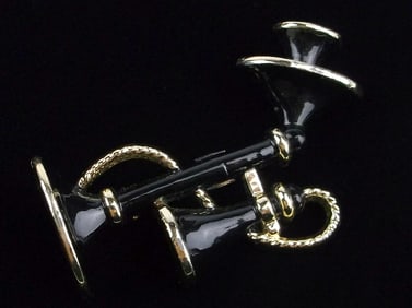 New Vintage 1960s Rotary Telephone Brooch Enameled