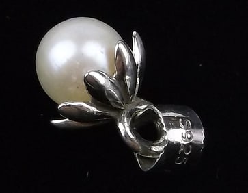 Mint Vintage Sterling Silver Pearl Pendant