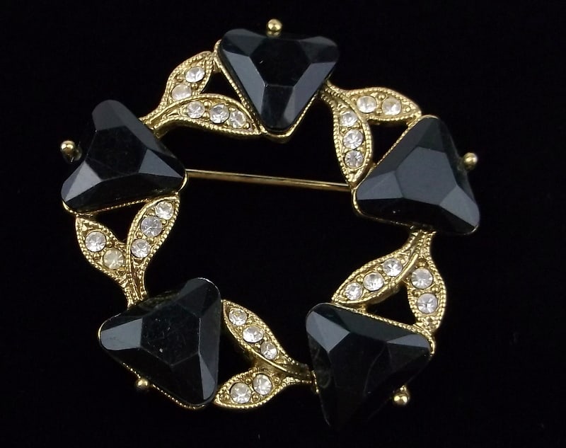 Mint Vintage 1970s Rhinestone Brooch (1 of 3)