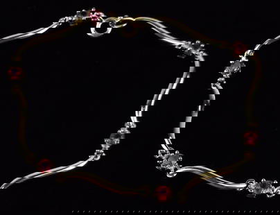 New Gold Over Sterling Ruby Diamond Tennis Bracelet 7.5": Solid Sterling Silver Guaranteed, in Brand New Never Worn Condition.