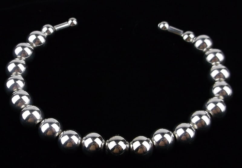 Mint Vintage Sterling Silver Ball Cuff Bracelet 7.5" (1 of 3)