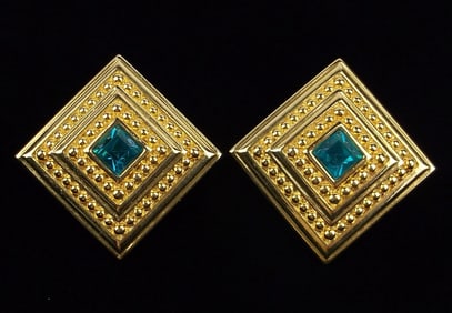 New Vintage Swarovski Crystal Earrings Signed