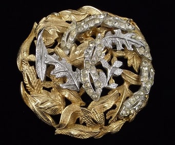 Stunning Vintage 1960s Castlecliff Rhinestone Brooch