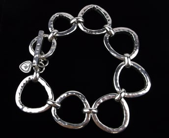 Mint Vintage Silpada Sterling Silver Toggle Bracelet 8.5"