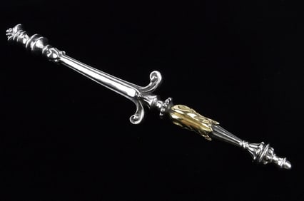 Big Mint Lagos Caviar Sterling Silver 18kt Gold Scepter Brooch $600