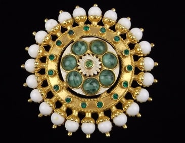 RARE Mint Vint Kenneth Jay Lane Rhinestone Starburst Brooch