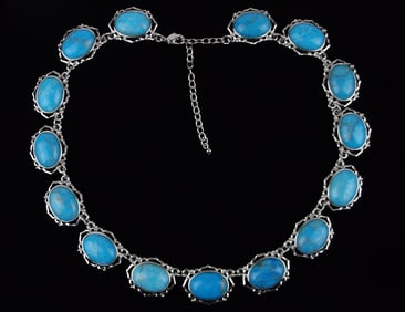 New Vint Camrose Cross Jackie Kennedy Turquoise Necklace 20"