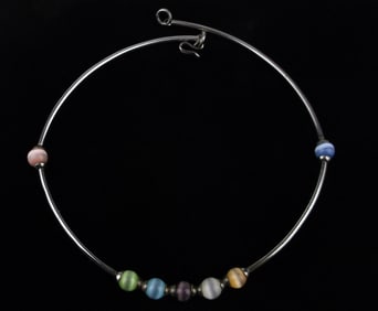 Mint Vintage Taxco Sterling Silver Gemstone Necklace 16"