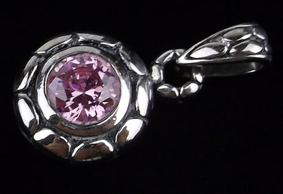 Mint Vintage Sterling Silver Pink Tourmaline Pendant